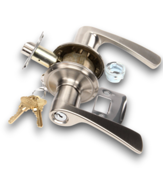 52541 Merano Satin Nickel Exterior Keyed Entry Door Handle