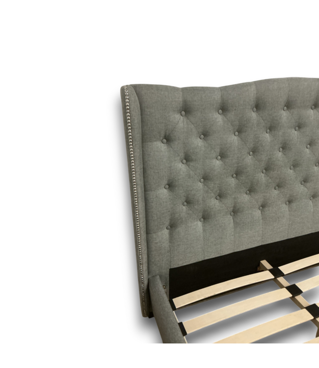 52537 Tufted Gray California King Size Bed Frame