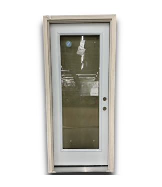 52554 Prehung Primed Full-Lite Steel Door 32" x 80" LH