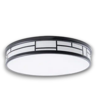 52564 Black 1-Light Round LED Semi-Flush Light