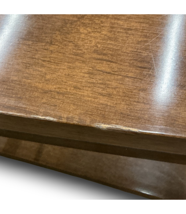 52582 Wooden 2-Tier Coffee Table w/Glass Top