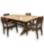 52587 Modern Rustic Parquet Style Dining Table And 4 Chairs