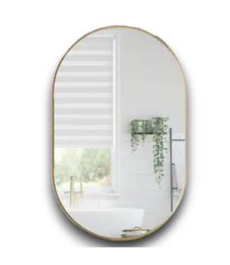 52589 Oval Aluminum Framed Wall Mirror 20" x 32"