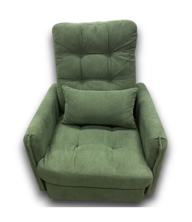 52591 Green Accent Reclining Chair With Storage Ottoman