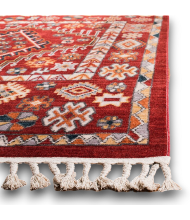 52610 Farmhouse Tassel Rev Ivory Runner Rug 2' x 8'