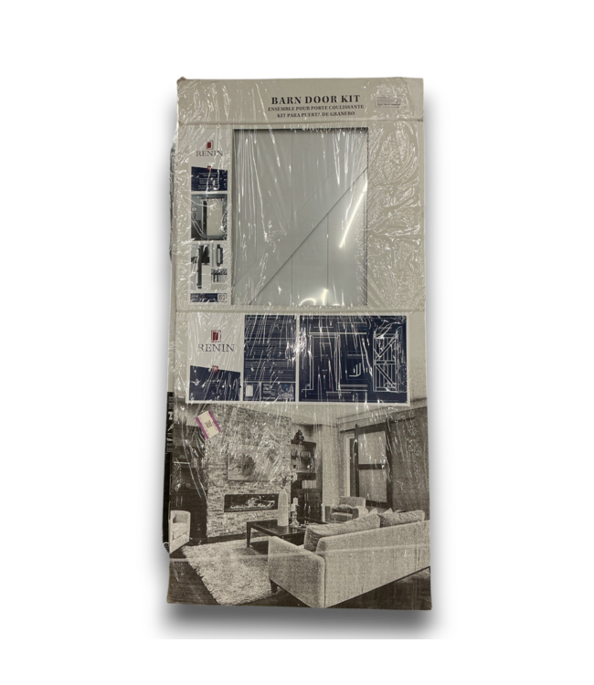 52616 White K Frame Single Barn Door With Hardware 36" x 84"