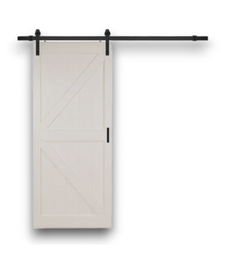 52616 White K Frame Single Barn Door With Hardware 36" x 84"