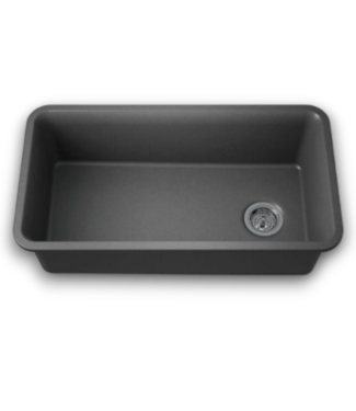 52632 Matte Graphite Single Bowl Kitchen Sink Offset Drain 33"