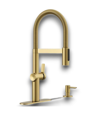52637 Koi Pre-Rinse Spring Brass Pull Down Kitchen Faucet