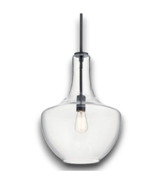 52638 Clear Glass Teardrop Pendant Light 19.75"H