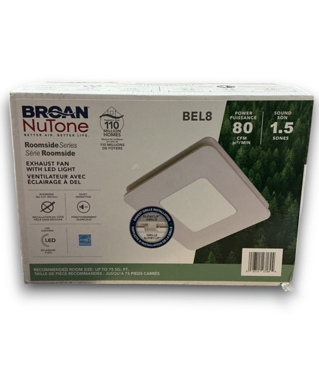 52652 White Retrofit Bathroom Exhaust Fan w/LED