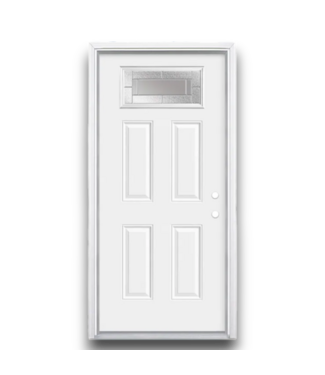 52655 White Prehung 4-Panel Steel Exterior Door 36" x 80"