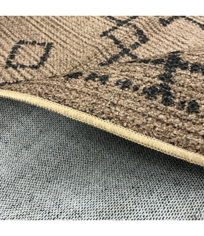 52661 Brown Aztec Design Area Rug 5' x 8'