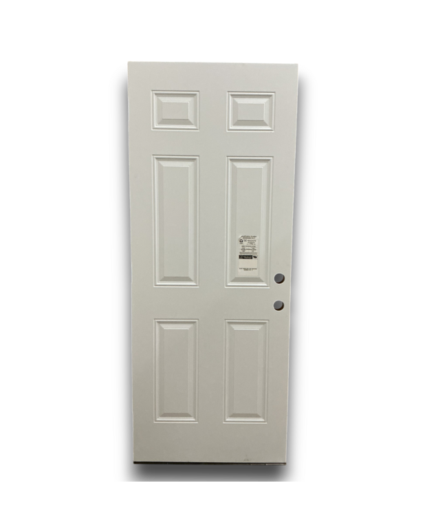 52662 White 6-Panel Steel Exterior Door 32" x 79"