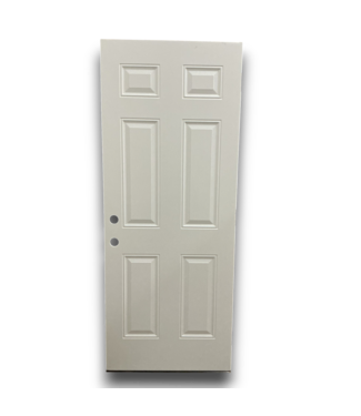 52662 White 6-Panel Steel Exterior Door 32" x 79"