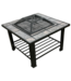 52664 Square Steel Fire Pit and Table with Cover