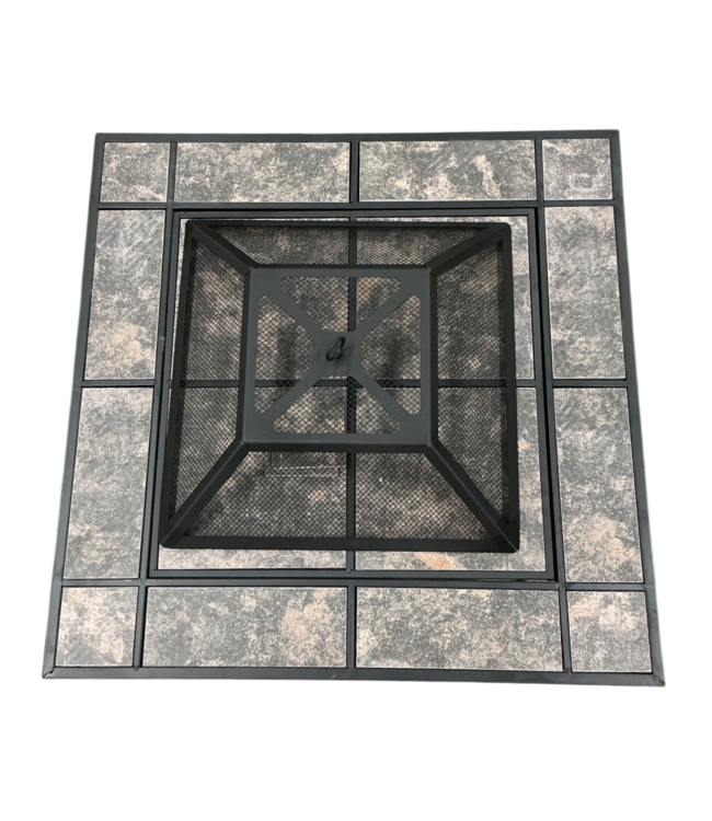 52664 Square Steel Fire Pit and Table with Cover