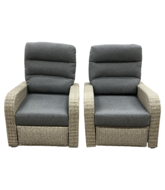 52673 Wicker Outdoor Swivel Chairs Set of 2