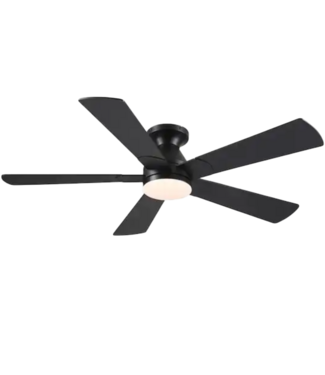 52674 Black Flush Mount Smart Ceiling Fan With Light 52"