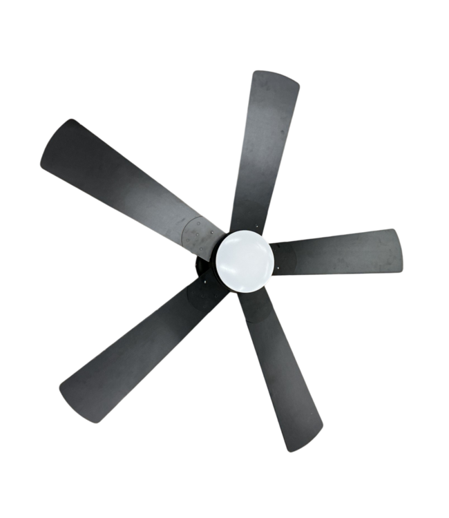 52674 Black Flush Mount Smart Ceiling Fan With Light 52"