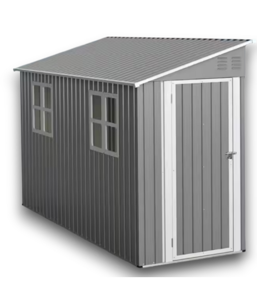52680 Gray Metal Storage Lean-To Shed With Windows 4' x 10'