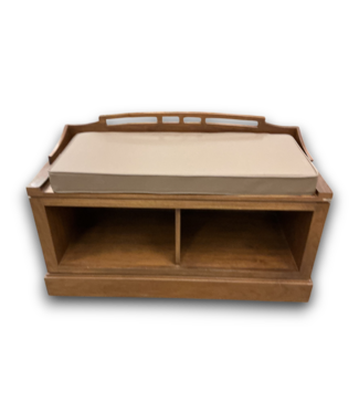 52698 Wood Entryway Storage Bench With Cushion