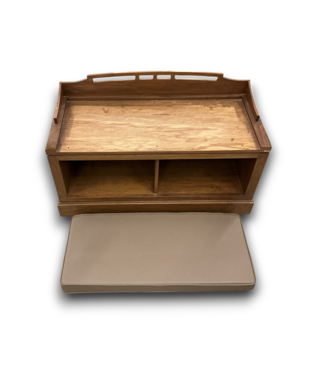 52698 Wood Entryway Storage Bench With Cushion