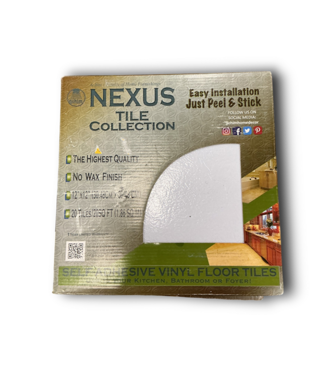 52699 White Peel & Stick Solid Vinyl Tile Flooring 20 sq. ft.