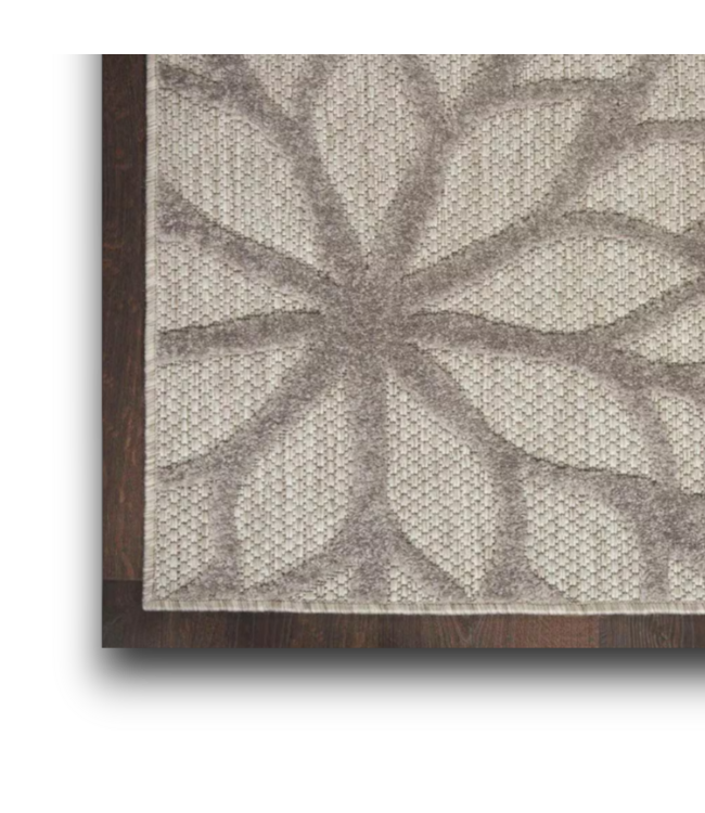 52716 Silver & Grey Lotus Area Rug 7' x 10'
