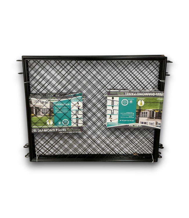 52718 Diamond Grid Decorative Metal Fence Panel 4 Pack