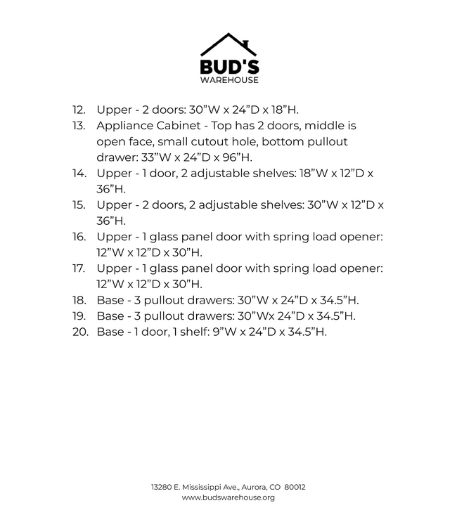 52705 Caramel Cabinet Set of 20-pcs