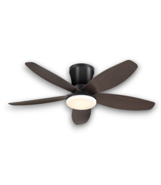 52720 Black & Wood Ceiling Fan w/Lights 36"