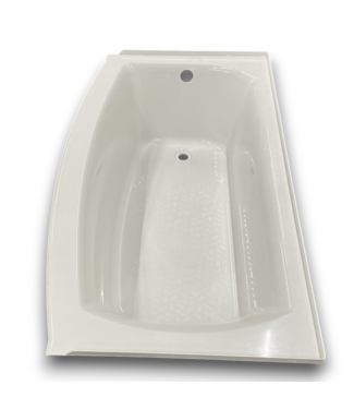 52723 Alcove Curved Apron Bathtub Left Hand Drain 60"L