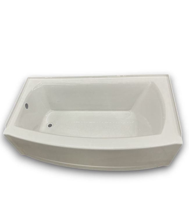 52723 Alcove Curved Apron Bathtub Left Hand Drain 60"L