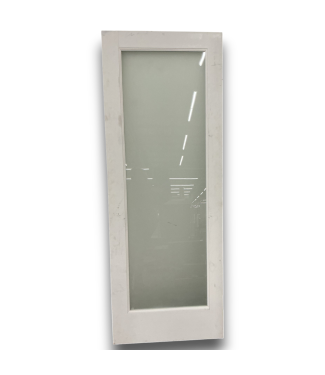 52725 White Full-Lite Frosted Glass Pantry Door LH 30" x 80"