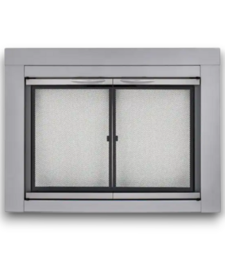 52728 Nickel Cabinet Style Fireplace Doors 30" to 37"W