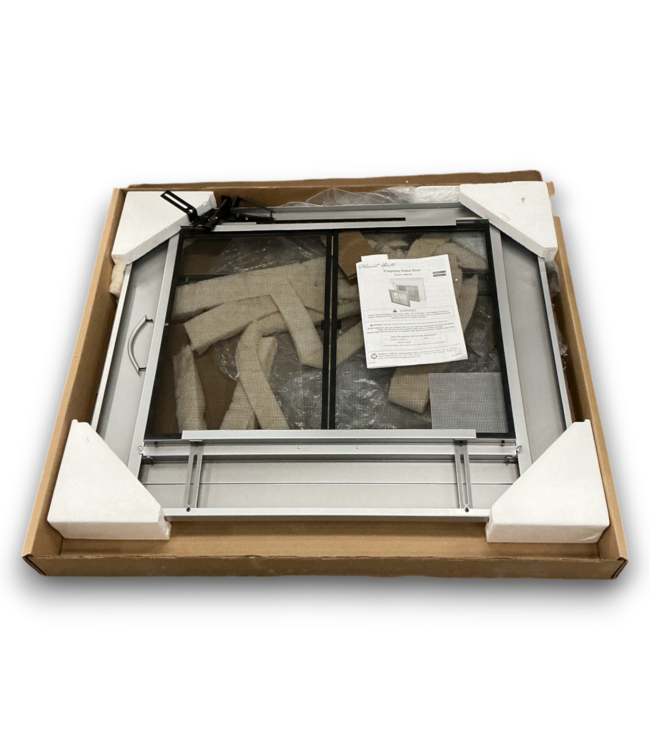 52728 Nickel Cabinet Style Fireplace Doors 30" to 37"W