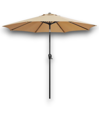 52731 Round Steel Tan Market Patio Umbrella With Tilt 9'