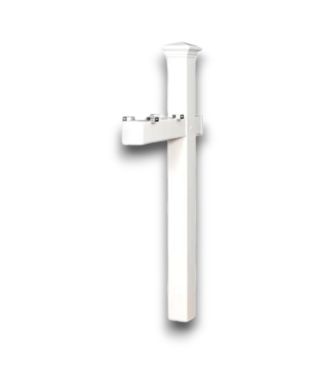 52732 White Polymer Finial Mount Mailbox Post 4 x 4
