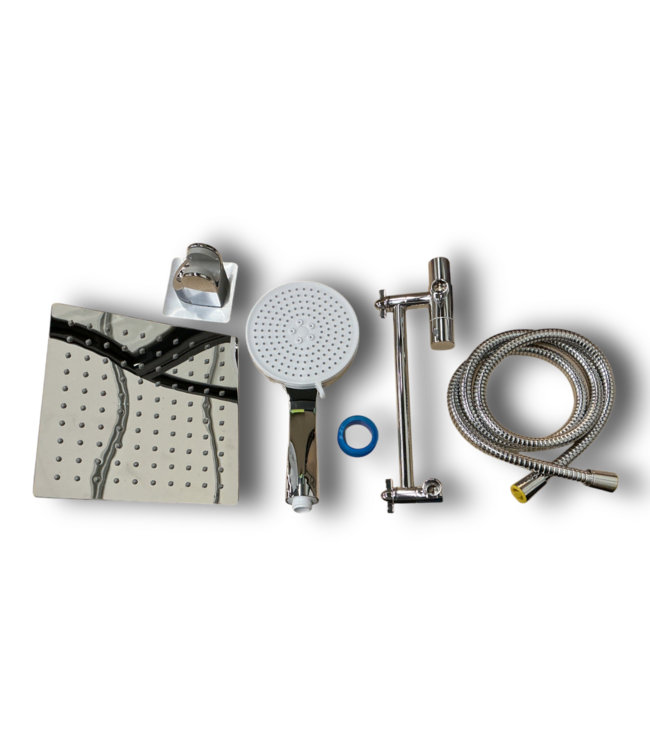 52735 Chrome Rainfall Square Showerhead & Handheld Faucet