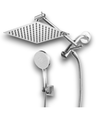 52735 Chrome Rainfall Square Showerhead & Handheld Faucet