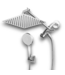 52735 Chrome Rainfall Square Showerhead & Handheld Faucet