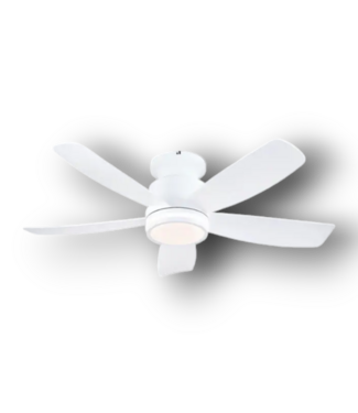 52736 White Flush Mount Ceiling Fan w/Light 41"