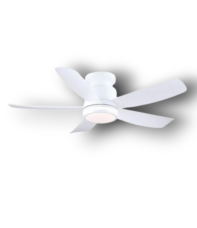 52736 White Flush Mount Ceiling Fan w/Light 41"