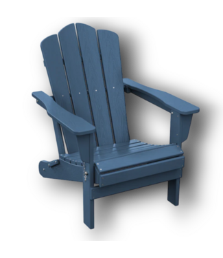 52740 Navy Durable HDPE Foldable Adirondack Chair