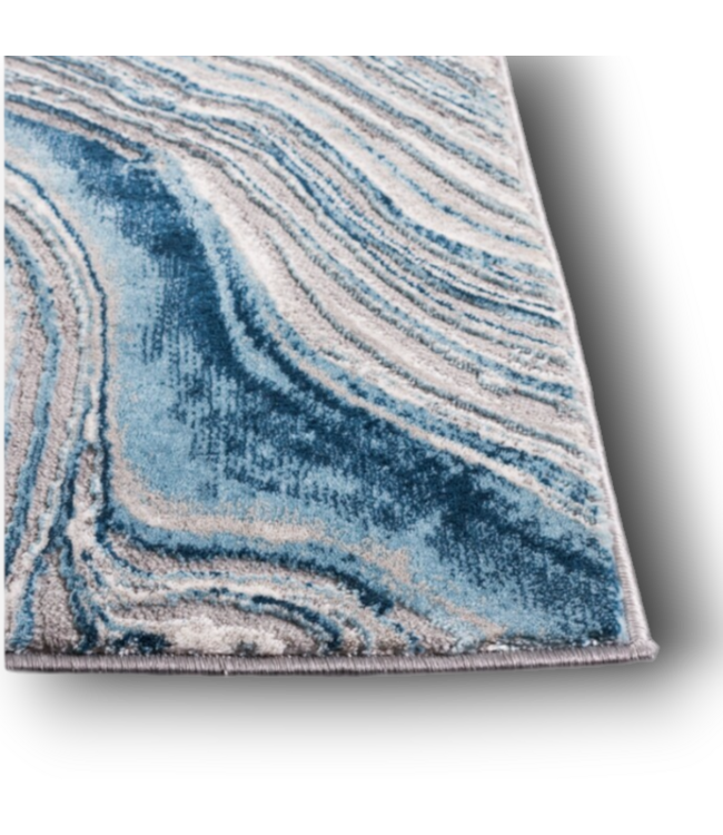52748 Blue and Grey Area Rug 4'W x 6'L