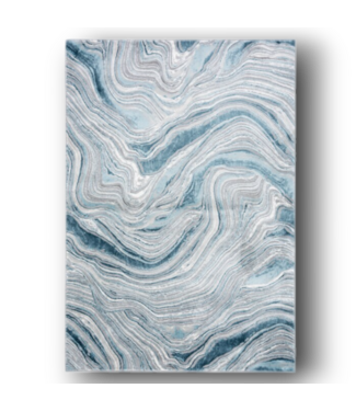 52748 Blue and Grey Area Rug 4'W x 6'L