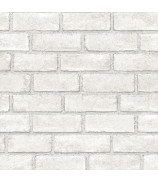 52763 White Vinyl Textured Brick 3D Self-Adhesive Peel and Stick Wallpaper