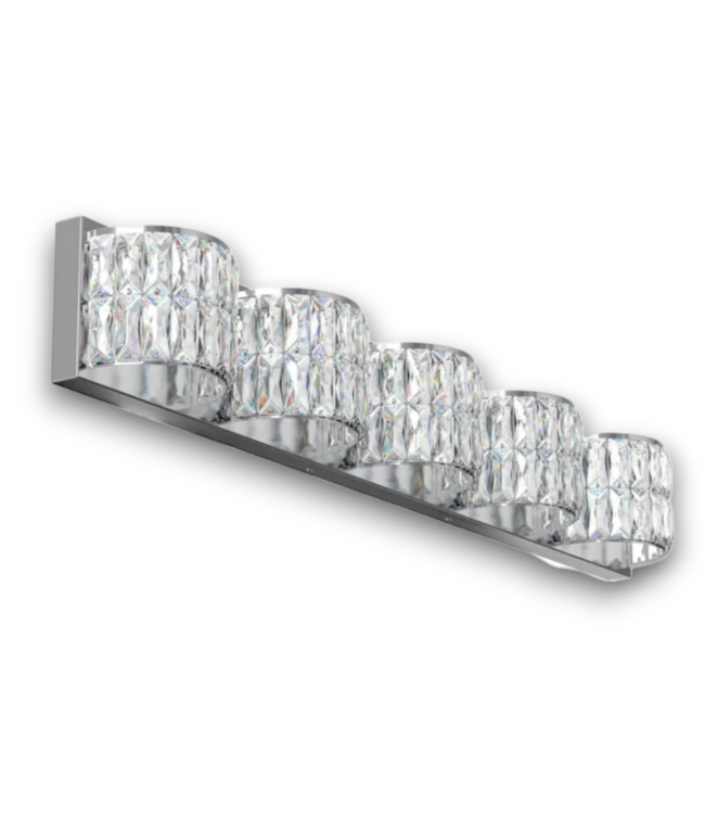 52766 Willow 5-Light LED Polished Chrome Bathroom Vanity Light