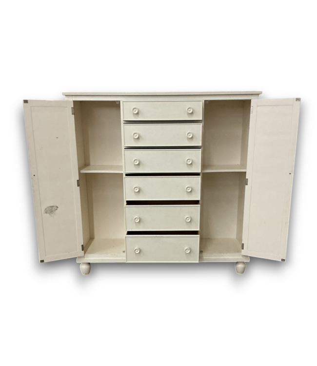 52752 Off-White Nantucket Chifferobe Cottage Armoire